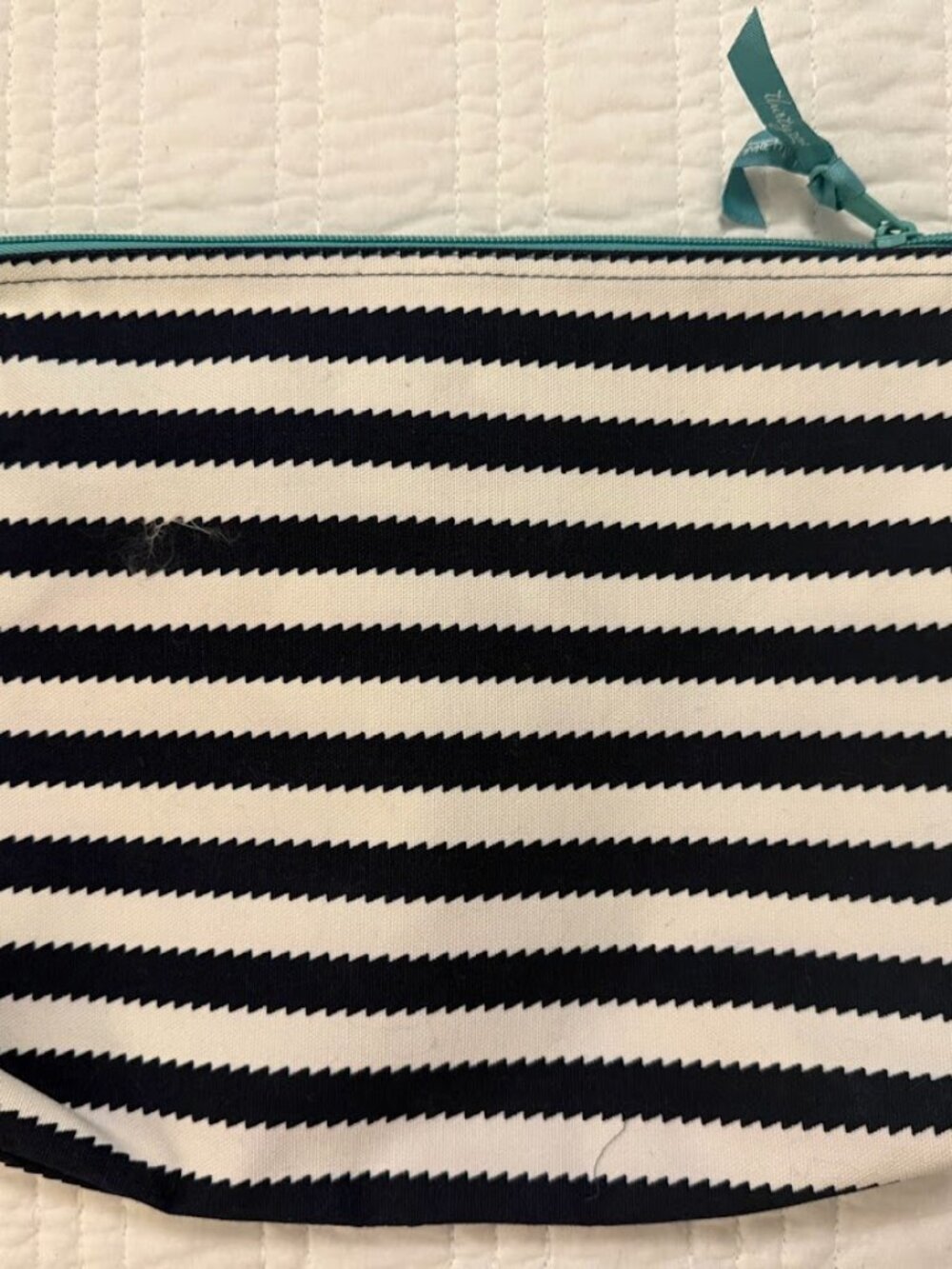 Thirty One Nautical Navy Zipper Pouch Teal Navy Beach Organizing Bag